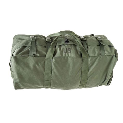 military zippered duffel bag.